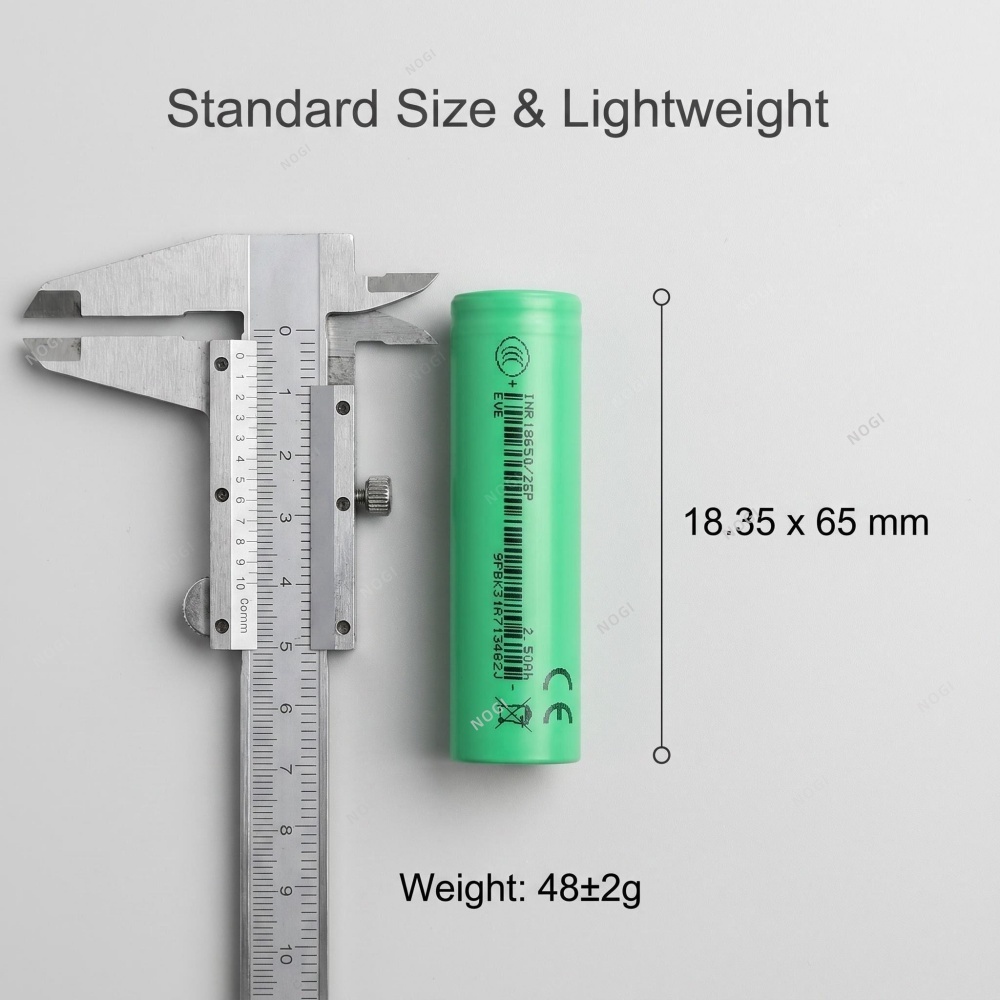 EVE INR18650/25P 3.6V 2500mAh 30A High Power Lithium Ion Cell,NOGIPower ,EVE INR18650/25P 3.6V 2500mAh 30A High Power Lithium Ion Cell