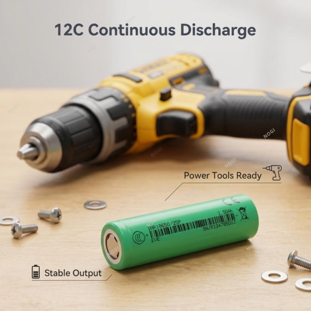 EVE INR18650/25P 3.6V 2500mAh 30A High Power Lithium Ion Cell,NOGIPower ,EVE INR18650/25P 3.6V 2500mAh 30A High Power Lithium Ion Cell