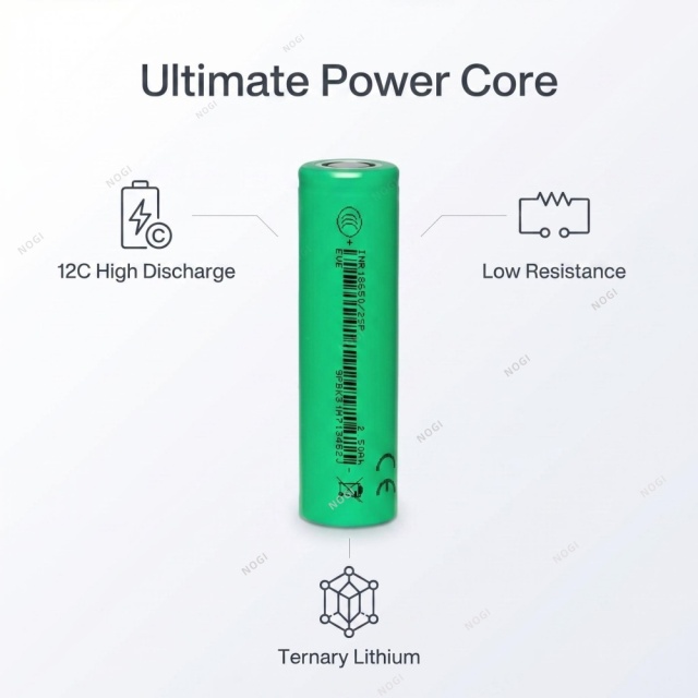 EVE INR18650/25P 3.6V 2500mAh 30A High Power Lithium Ion Cell,NOGIPower ,EVE INR18650/25P 3.6V 2500mAh 30A High Power Lithium Ion Cell