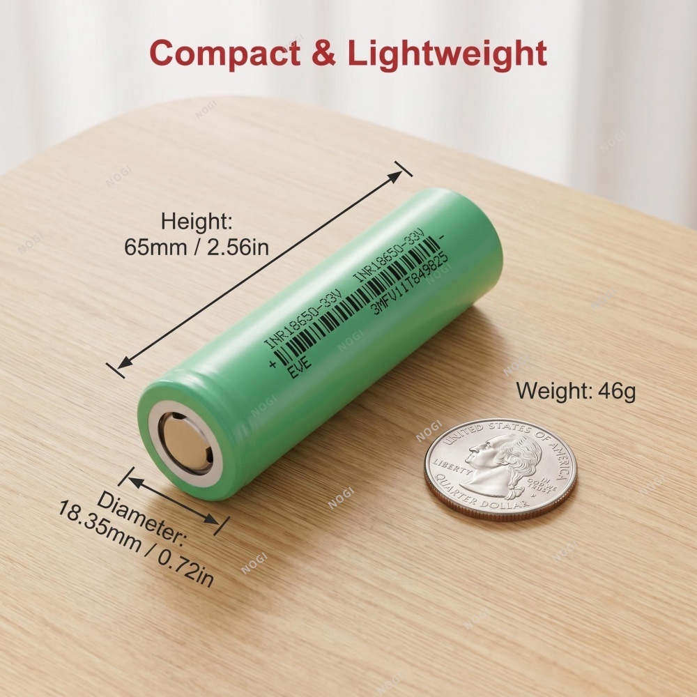 EVE INR18650/33V 3.6V 3200mAh 3C 10A High Power Low Internal Resistance Cell,NOGIPower ,EVE INR18650/33V 3.6V 3200mAh 3C 10A High Power Low Internal Resistance Cell