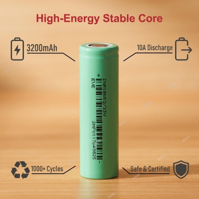 EVE INR18650/33V 3.6V 3200mAh 3C 10A High Power Low Internal Resistance Cell,NOGIPower ,EVE INR18650/33V 3.6V 3200mAh 3C 10A High Power Low Internal Resistance Cell