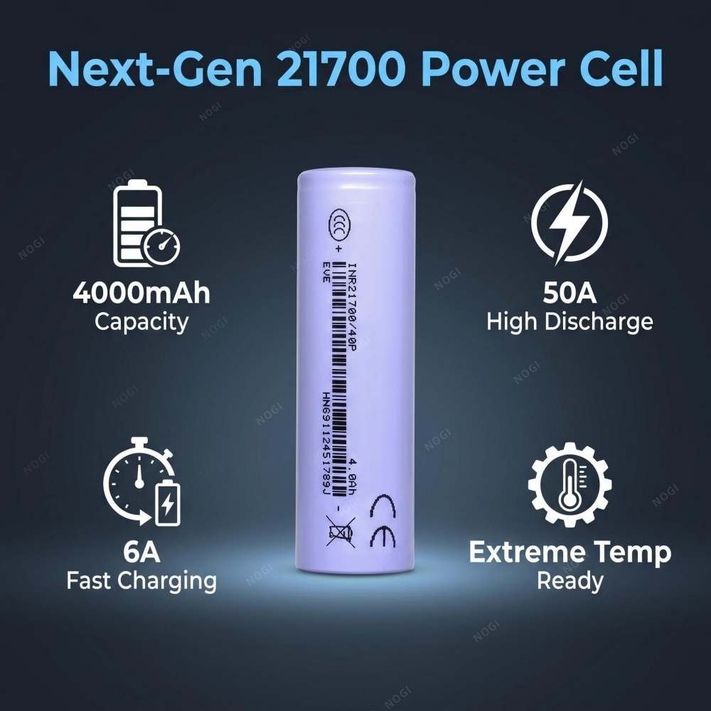 Original EVE INR21700/40P 21700 NCM Cell 3.6V 4000mAh Rechargeable Lithium Ion Battery for Portable Energy Storage Consumer Electronics,NOGIPower ,Original EVE INR21700/40P 21700 NCM Cell 3.6V 4000mAh Rechargeable Lithium Ion Battery for Portable Energy Storage Consumer Electronics