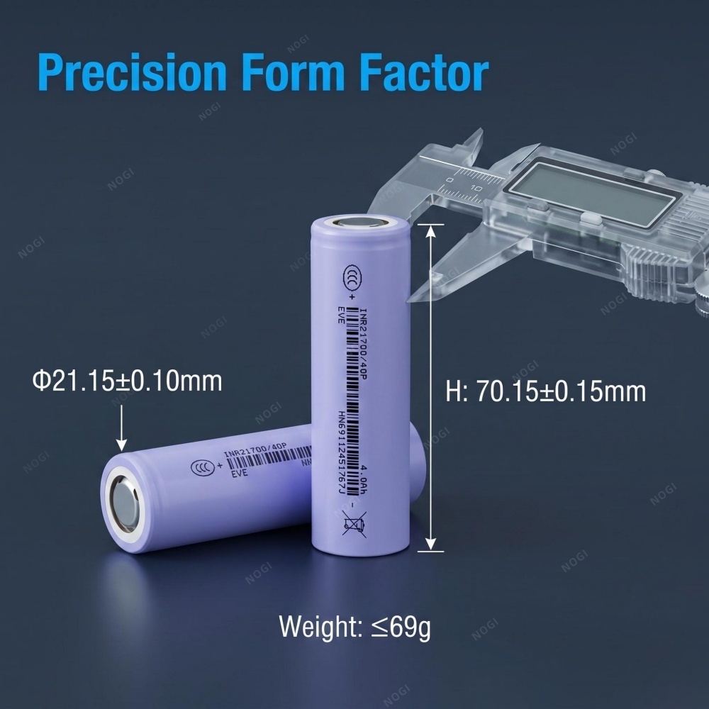 Original EVE INR21700/40P 21700 NCM Cell 3.6V 4000mAh Rechargeable Lithium Ion Battery for Portable Energy Storage Consumer Electronics,NOGIPower ,Original EVE INR21700/40P 21700 NCM Cell 3.6V 4000mAh Rechargeable Lithium Ion Battery for Portable Energy Storage Consumer Electronics