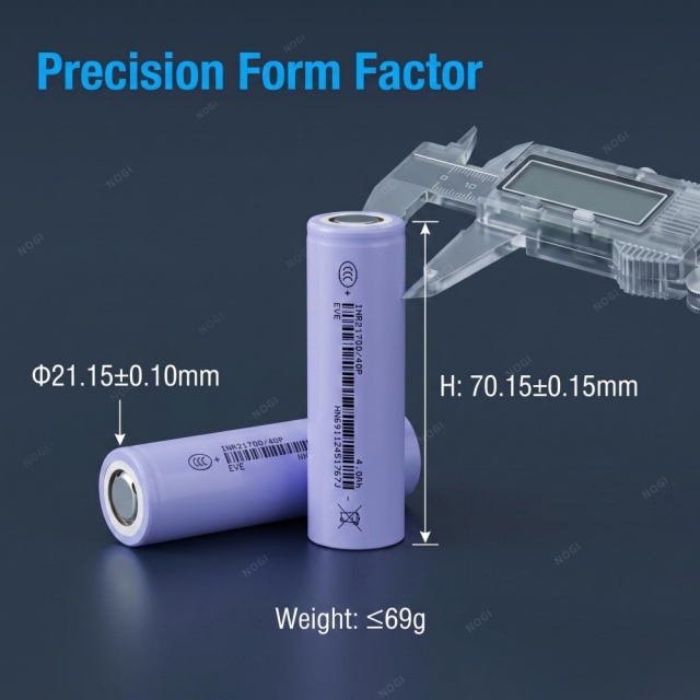 Original EVE INR21700/40P 21700 NCM Cell 3.6V 4000mAh Rechargeable Lithium Ion Battery for Portable Energy Storage Consumer Electronics,NOGIPower ,Original EVE INR21700/40P 21700 NCM Cell 3.6V 4000mAh Rechargeable Lithium Ion Battery for Portable Energy Storage Consumer Electronics