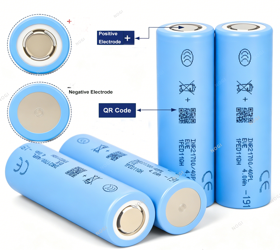 EVE INR21700/40PL 21700 Full Tab Battery 3.6V 4000mAh 223Wh/kg -40℃ Discharge for E-Scooter E-Bike Portable Energy Storage,NOGIPower ,EVE INR21700/40PL 21700 Full Tab Battery 3.6V 4000mAh 223Wh/kg -40℃ Discharge for E-Scooter E-Bike Portable Energy Storage