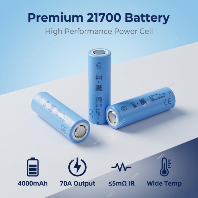 EVE INR21700/40PL 21700 Full Tab Battery 3.6V 4000mAh 223Wh/kg -40℃ Discharge for E-Scooter E-Bike Portable Energy Storage,NOGIPower ,EVE INR21700/40PL 21700 Full Tab Battery 3.6V 4000mAh 223Wh/kg -40℃ Discharge for E-Scooter E-Bike Portable Energy Storage