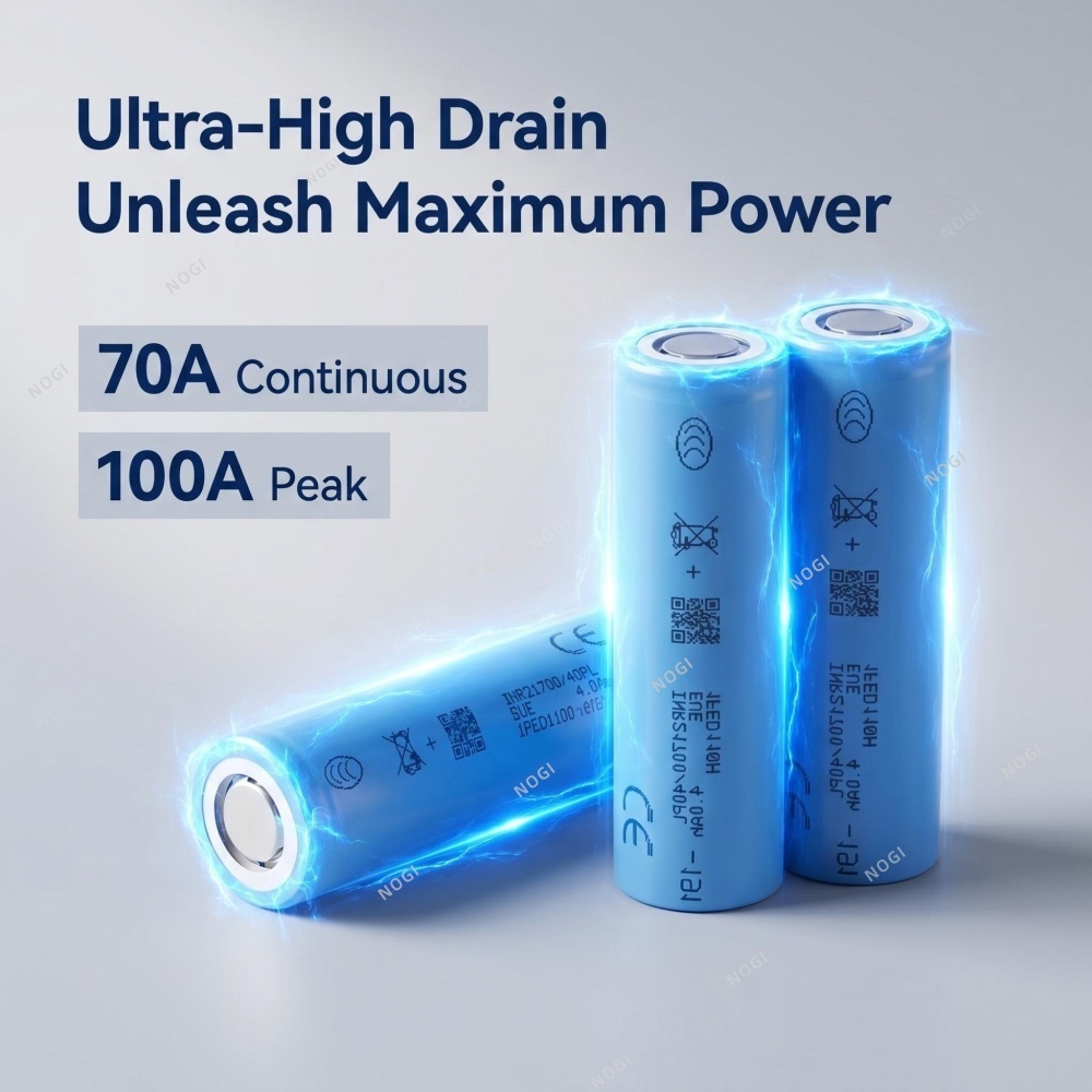 EVE INR21700/40PL 21700 Full Tab Battery 3.6V 4000mAh 223Wh/kg -40℃ Discharge for E-Scooter E-Bike Portable Energy Storage,NOGIPower ,EVE INR21700/40PL 21700 Full Tab Battery 3.6V 4000mAh 223Wh/kg -40℃ Discharge for E-Scooter E-Bike Portable Energy Storage
