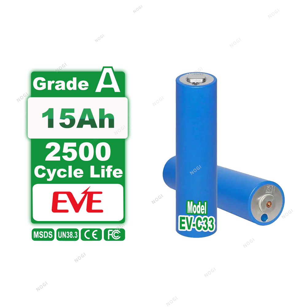EVE C33 33140 LiFePO4 battery 15Ah 2500+ Cycles lfp cell for ESS & Long‑Duration Power,NOGIPower ,EVE C33 33140 LiFePO4 battery 15Ah 2500+ Cycles lfp cell for ESS & Long‑Duration Power
