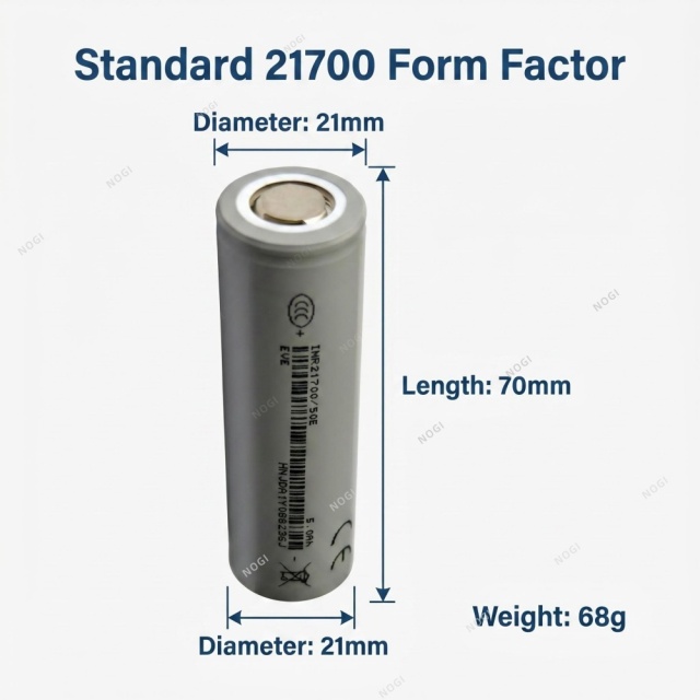 EVE INR21700/50E- High Energy Density 3.7V 5000mAh 21700 Cell for E-Mobility & Portable Storage,NOGIPower ,EVE INR21700/50E- High Energy Density 3.7V 5000mAh 21700 Cell for E-Mobility & Portable Storage