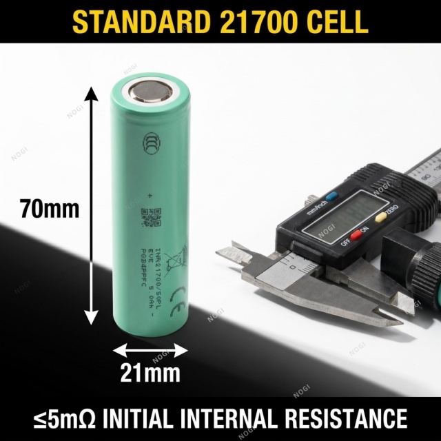 EVE INR21700‑50PL tabless 21700 Cell with 25C Continuous Discharge 3.7V 5000mAh for High‑Power Applications,NOGIPower ,EVE INR21700‑50PL tabless 21700 Cell with 25C Continuous Discharge 3.7V 5000mAh for High‑Power Applications