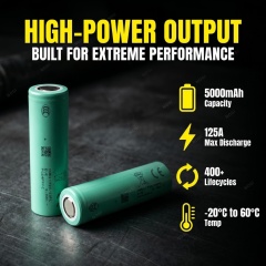 EVE INR21700‑50PL tabless 21700 Cell with 25C Continuous Discharge 3.7V 5000mAh for High‑Power Applications,NOGIPower ,EVE INR21700‑50PL tabless 21700 Cell with 25C Continuous Discharge 3.7V 5000mAh for High‑Power Applications