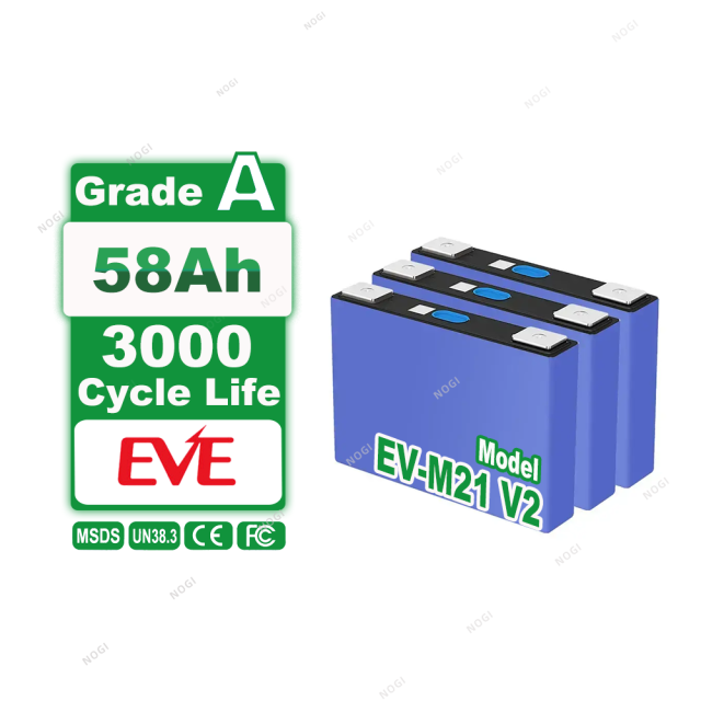 EVE M21-V2 3.7V 58Ah NMC Battery Cell | 3000 Cycles High Energy Density Prismatic Lithium Ion Battery,NOGIPower ,EVE M21-V2 3.7V 58Ah NMC Battery Cell | 3000 Cycles High Energy Density Prismatic Lithium Ion Battery
