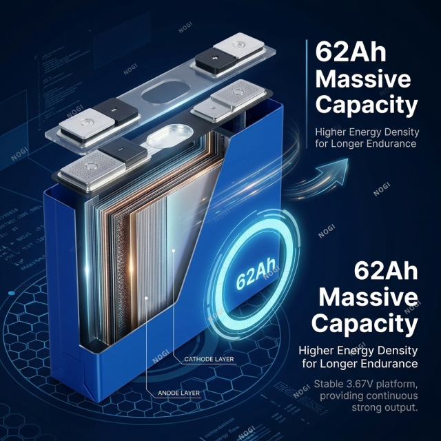 CATL 3.7V 62Ah NMC Ternary Prismatic Battery Cell High Energy Density Long Cycle Life,NOGIPower ,CATL 3.7V 62Ah NMC Ternary Prismatic Battery Cell High Energy Density Long Cycle Life