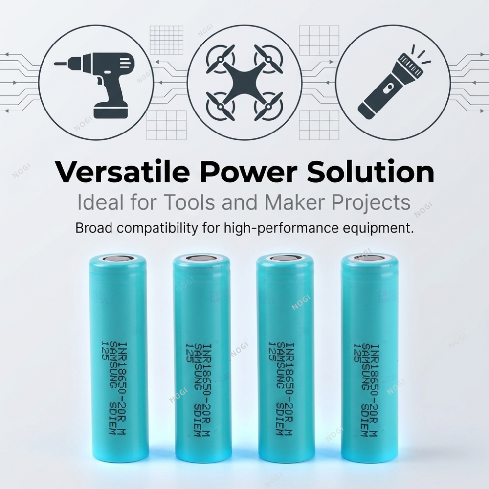 Samsung INR18650-20R 18650 2000mAh| 22A High Discharge Safe 18650 Cell for Power Tools & EV,NOGIPower ,Samsung INR18650-20R 18650 2000mAh| 22A High Discharge Safe 18650 Cell for Power Tools & EV