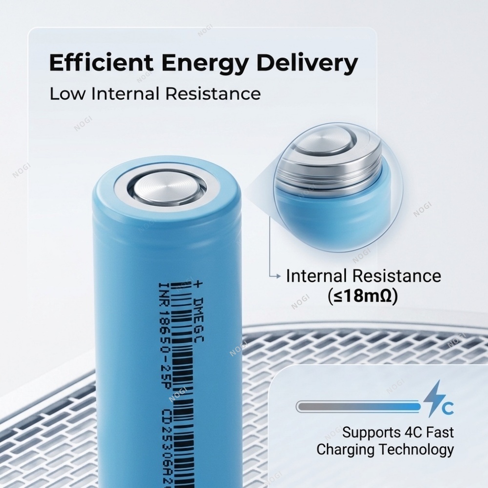 12C 30A High Drain 18650 Battery 2500mAh | DMEGC INR18650-25P for Power Tools & E-Bikes,NOGIPower ,12C 30A High Drain 18650 Battery 2500mAh | DMEGC INR18650-25P for Power Tools & E-Bikes