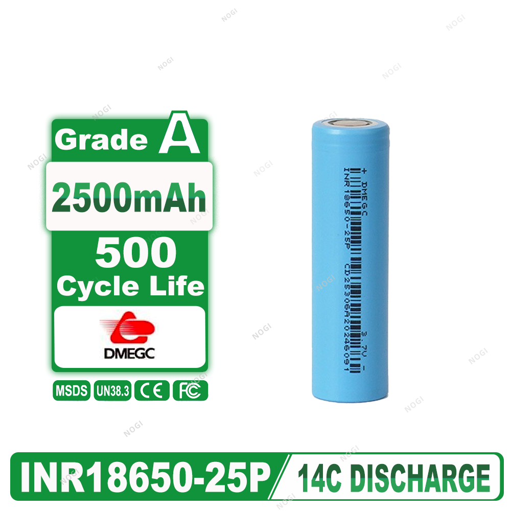 12C 30A High Drain 18650 Battery 2500mAh | DMEGC INR18650-25P for Power Tools & E-Bikes,NOGIPower ,12C 30A High Drain 18650 Battery 2500mAh | DMEGC INR18650-25P for Power Tools & E-Bikes