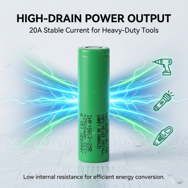 Peak 12C high C-Rate 18650 Cell | Samsung INR18650-25R 20A Continuous Discharge 3.7V 2500mAh 18650 cell,NOGIPower ,Peak 12C high C-Rate 18650 Cell | Samsung INR18650-25R 20A Continuous Discharge 3.7V 2500mAh 18650 cell