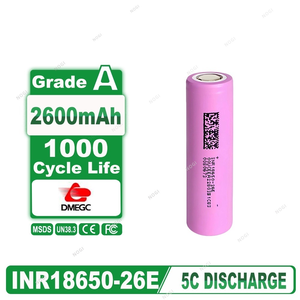DMEGC INR18650-26E 2600mAh 3.65V 3C 18650 Lithium-ion Cell Li-ion Battery,NOGIPower ,DMEGC INR18650-26E 2600mAh 3.65V 3C 18650 Lithium-ion Cell Li-ion Battery