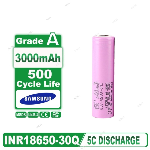 Samsung INR18650-30Q 18650 Cell 3.7V 3000mAh nmc cell for E-bike Power Tools Wide Temperature,NOGIPower ,Samsung INR18650-30Q 18650 Cell 3.7V 3000mAh nmc cell for E-bike Power Tools Wide Temperature