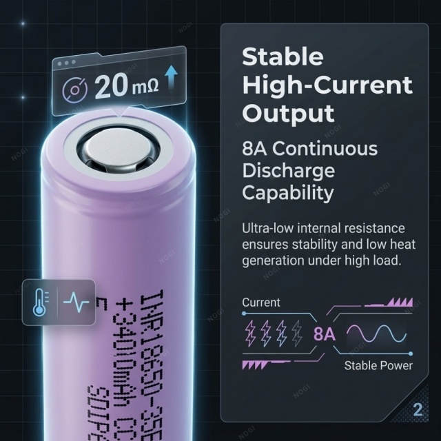 3500mAh High Capacity 18650 Battery | Samsung INR18650-35E for Long Runtime,NOGIPower ,3500mAh High Capacity 18650 Battery | Samsung INR18650-35E for Long Runtime