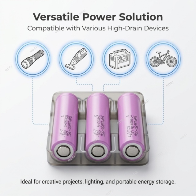 3500mAh High Capacity 18650 Battery | Samsung INR18650-35E for Long Runtime,NOGIPower ,3500mAh High Capacity 18650 Battery | Samsung INR18650-35E for Long Runtime
