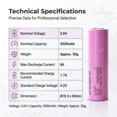 3500mAh High Capacity 18650 Battery | Samsung INR18650-35E for Long Runtime,NOGIPower ,3500mAh High Capacity 18650 Battery | Samsung INR18650-35E for Long Runtime