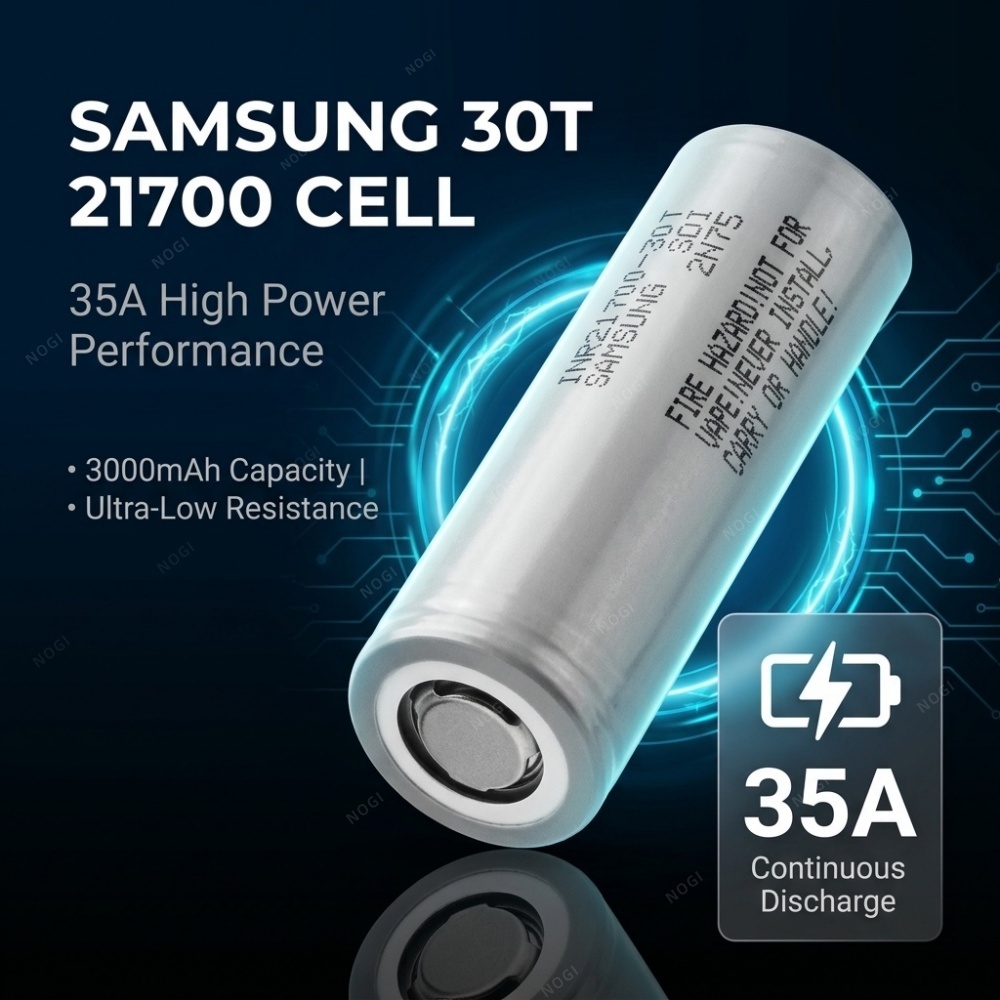Samsung INR21700-30T 3000mAh 35A 11C rate High Discharge 21700 Li-ion Cell,NOGIPower ,Samsung INR21700-30T 3000mAh 35A 11C rate High Discharge 21700 Li-ion Cell
