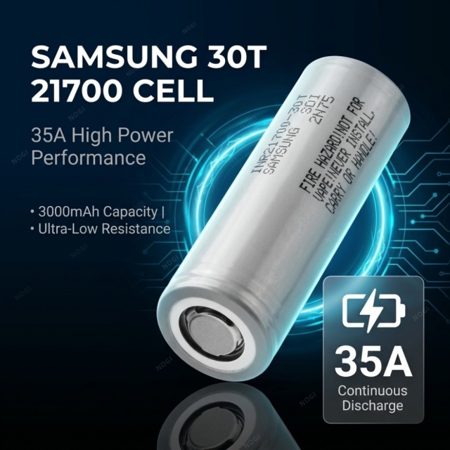 Samsung INR21700-30T 3000mAh 35A 11C rate High Discharge 21700 Li-ion Cell,NOGIPower ,Samsung INR21700-30T 3000mAh 35A 11C rate High Discharge 21700 Li-ion Cell