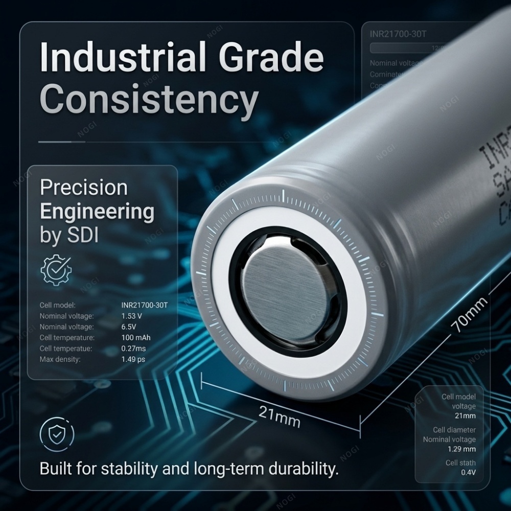 Samsung INR21700-30T 3000mAh 35A 11C rate High Discharge 21700 Li-ion Cell,NOGIPower ,Samsung INR21700-30T 3000mAh 35A 11C rate High Discharge 21700 Li-ion Cell