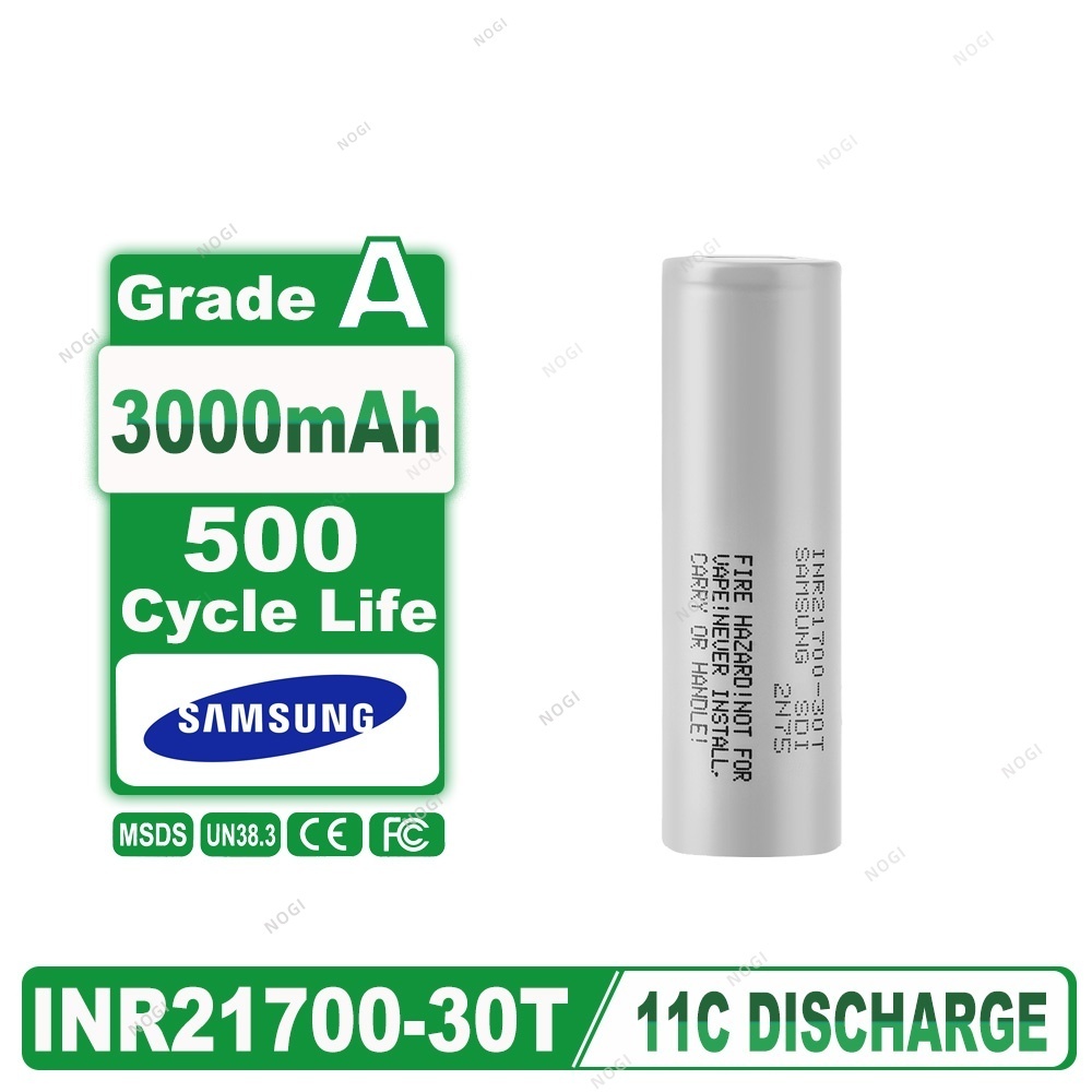 Samsung INR21700-30T 3000mAh 35A 11C rate High Discharge 21700 Li-ion Cell,NOGIPower ,Samsung INR21700-30T 3000mAh 35A 11C rate High Discharge 21700 Li-ion Cell
