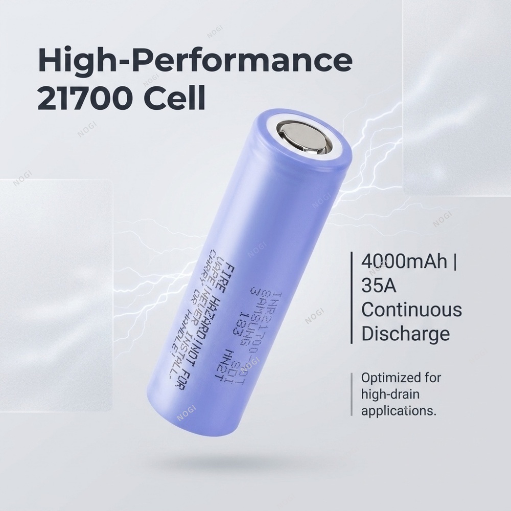 3.7V 4000mAh High Capacity 21700 Cell | Samsung 40T with 35A Continuous Discharge,NOGIPower ,3.7V 4000mAh High Capacity 21700 Cell | Samsung 40T with 35A Continuous Discharge