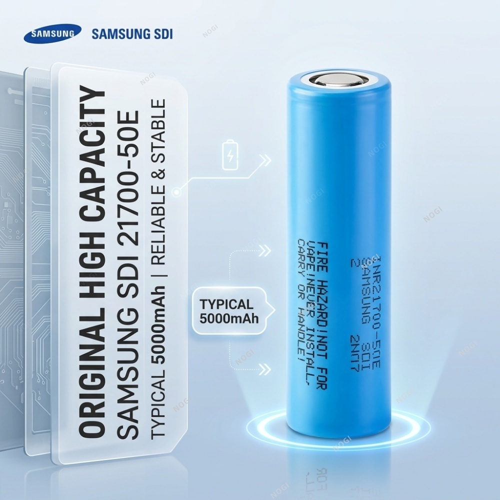 Long Cycle Life 21700 Rechargeable Battery | Samsung INR21700-50E 3.7V 5000mah 21700 cell for Daily Use,NOGIPower ,Long Cycle Life 21700 Rechargeable Battery | Samsung INR21700-50E 3.7V 5000mah 21700 cell for Daily Use