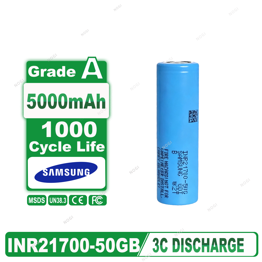 3.7V 5000mAh High Capacity 21700 Cell | Samsung 50GB 15A Max Discharge,NOGIPower ,3.7V 5000mAh High Capacity 21700 Cell | Samsung 50GB 15A Max Discharge