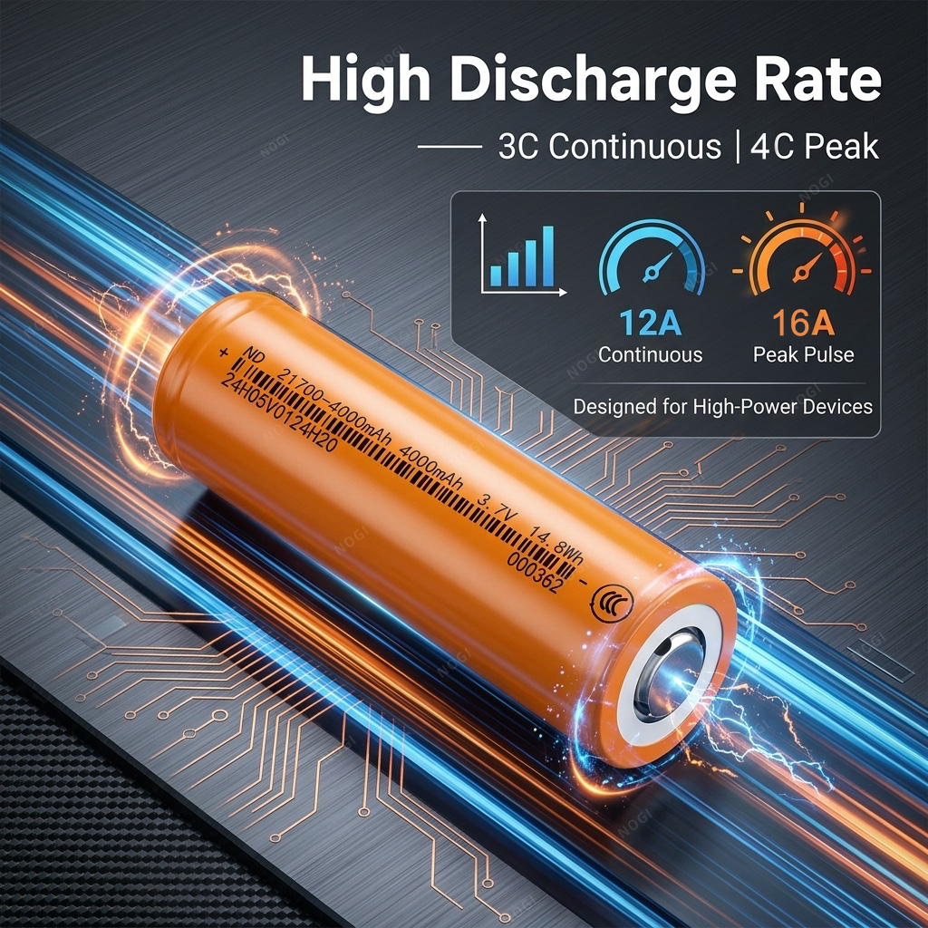 Factory Direct ND21700-4000mAh-3C 3.7V 4000mAh 3C High Rate Li-ion Battery for Industrial Robotics Machinery,NOGIPower ,Factory Direct ND21700-4000mAh-3C 3.7V 4000mAh 3C High Rate Li-ion Battery for Industrial Robotics Machinery