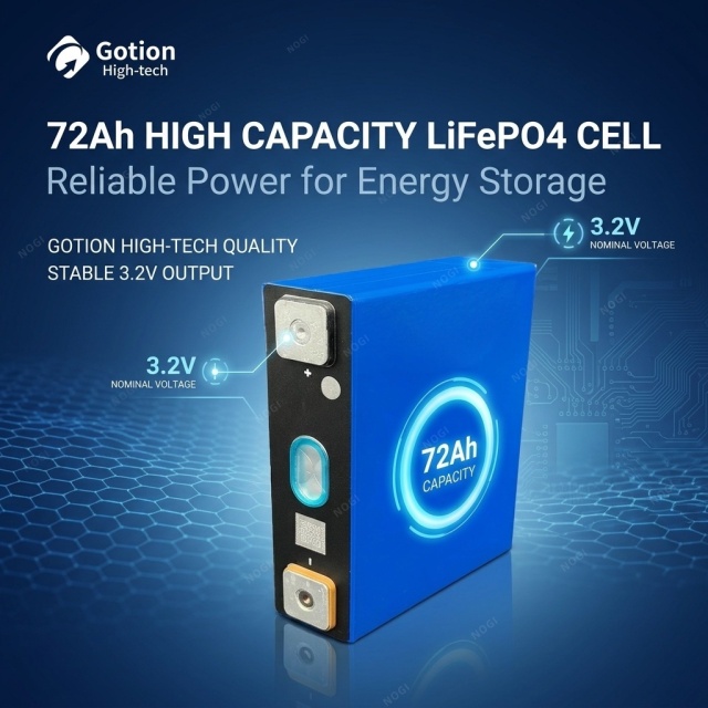 Gotion 72Ah 3.2V LiFePO4 Battery IFP40148109 -3C Fast Charge Power Cell High Safety Stable Performance,NOGIPower ,Gotion 72Ah 3.2V LiFePO4 Battery IFP40148109 -3C Fast Charge Power Cell High Safety Stable Performance