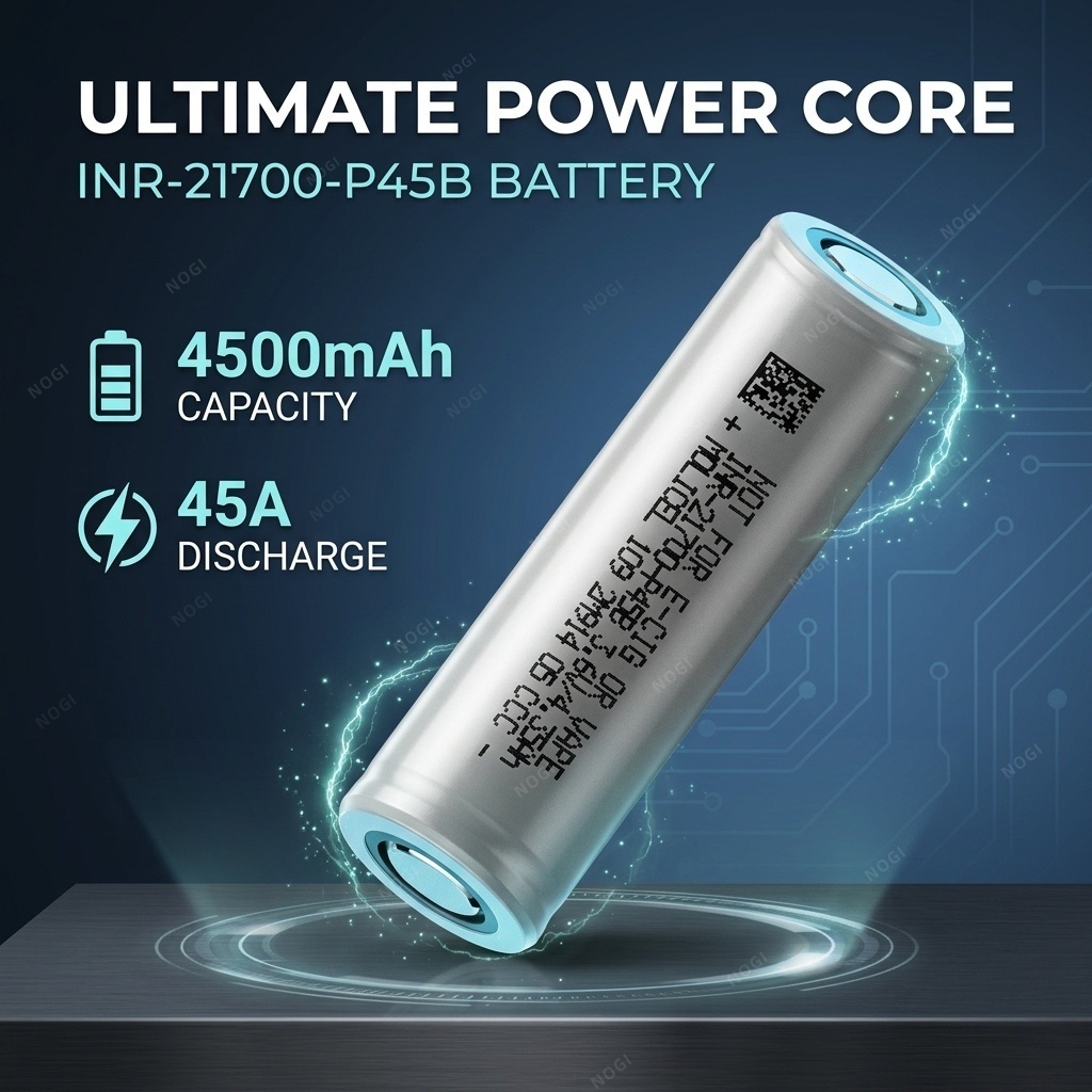 Molicel INR21700-P45B 4500mAh 45A High Drain Li-ion Battery-3.7V 21700 High Energy Density Cell for Power Tools & EV,NOGIPower ,Molicel INR21700-P45B 4500mAh 45A High Drain Li-ion Battery-3.7V 21700 High Energy Density Cell for Power Tools & EV