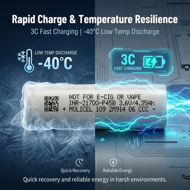 Molicel INR21700-P45B 4500mAh 45A High Drain Li-ion Battery-3.7V 21700 High Energy Density Cell for Power Tools & EV,NOGIPower ,Molicel INR21700-P45B 4500mAh 45A High Drain Li-ion Battery-3.7V 21700 High Energy Density Cell for Power Tools & EV