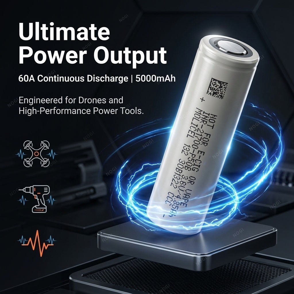 Original Molicel INR21700‑P50B 21700 Battery 5000mAh 60A High Power Li‑ion Cell -Ideal for Heavy‑Duty High‑Drain Systems,NOGIPower ,Original Molicel INR21700‑P50B 21700 Battery 5000mAh 60A High Power Li‑ion Cell -Ideal for Heavy‑Duty High‑Drain Systems