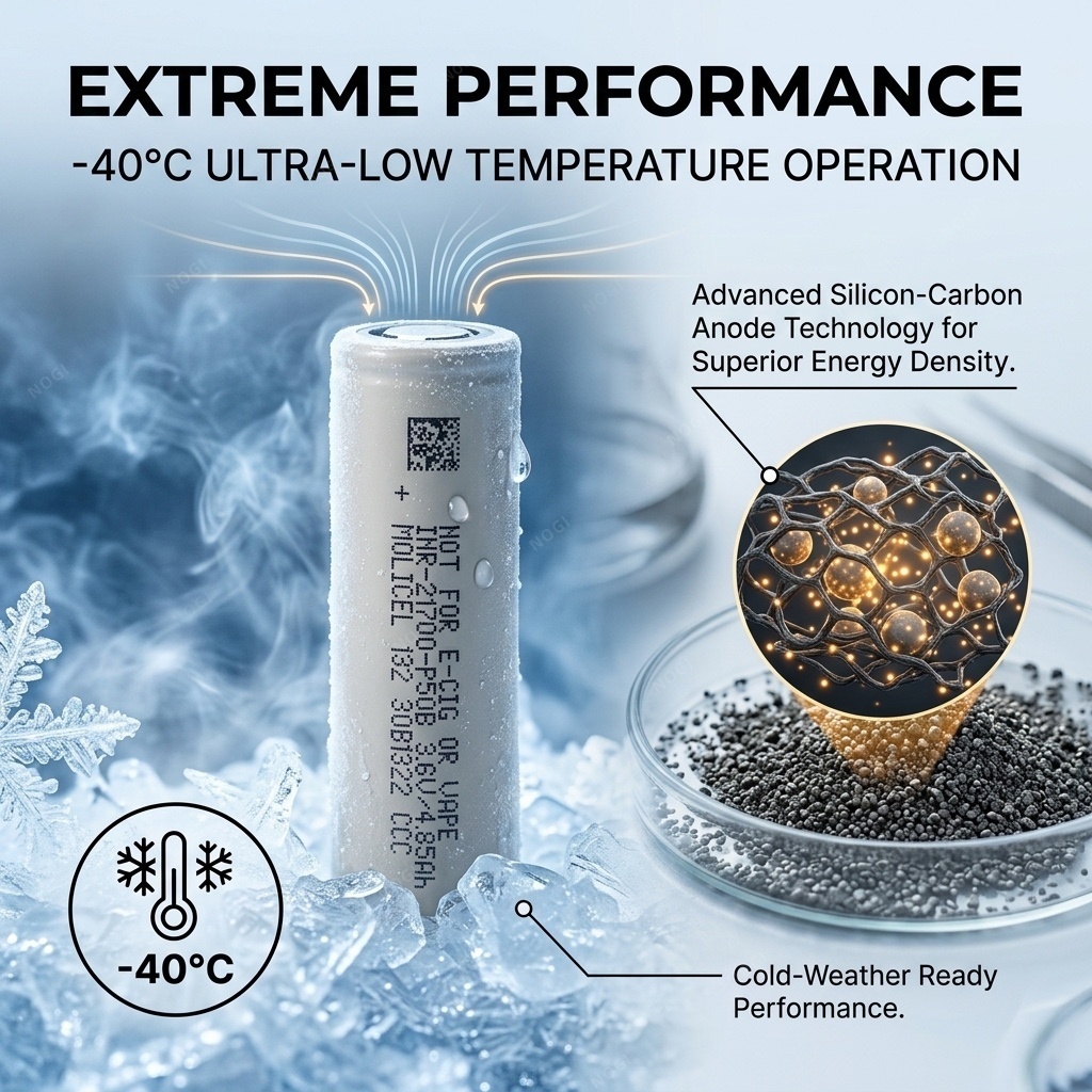 Original Molicel INR21700‑P50B 21700 Battery 5000mAh 60A High Power Li‑ion Cell -Ideal for Heavy‑Duty High‑Drain Systems,NOGIPower ,Original Molicel INR21700‑P50B 21700 Battery 5000mAh 60A High Power Li‑ion Cell -Ideal for Heavy‑Duty High‑Drain Systems