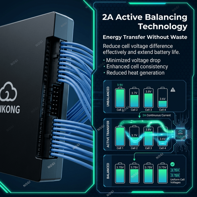 JK-B2A24S Series 2A Active Equalization BMS Protection Board for Lithium Battery EV and Energy Storage System,NOGIPower ,JK-B2A24S Series 2A Active Equalization BMS Protection Board for Lithium Battery EV and Energy Storage System