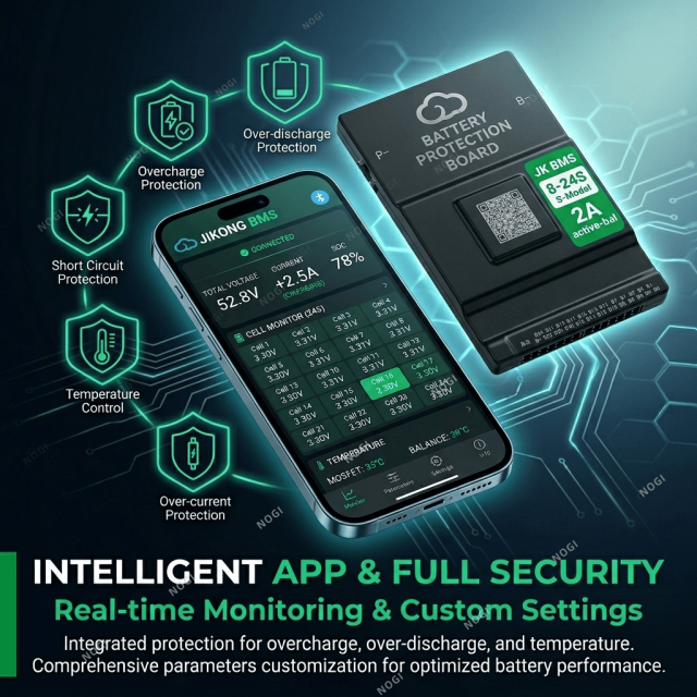 JK-B2A24S Series 2A Active Equalization BMS Protection Board for Lithium Battery EV and Energy Storage System,NOGIPower ,JK-B2A24S Series 2A Active Equalization BMS Protection Board for Lithium Battery EV and Energy Storage System