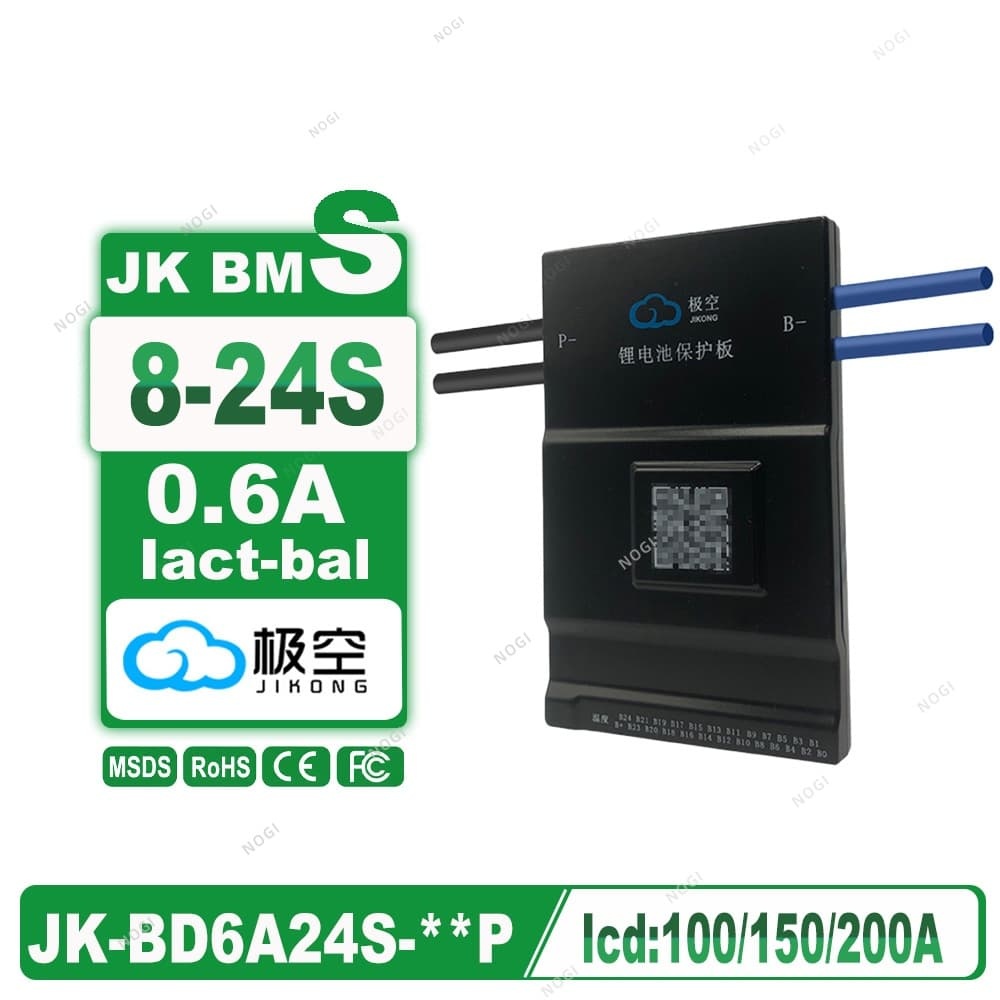 JIKONG BD6A24 Series 60A‑300A Continuous Discharge Smart BMS 0.6A Active Balance Lithium Battery Management System,NOGIPower ,JIKONG BD6A24 Series 60A‑300A Continuous Discharge Smart BMS 0.6A Active Balance Lithium Battery Management System