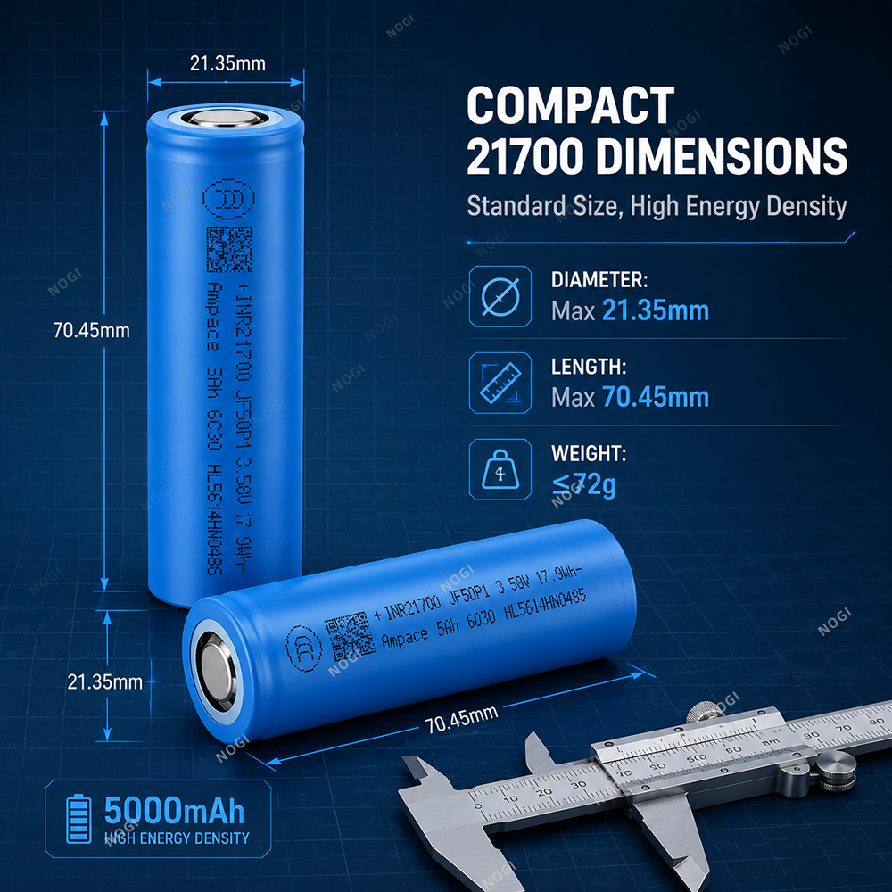 Ampace JP50P1 21700 Cell High Capacity & Ultra High Discharge Power Lithium Ion Cell,NOGIPower ,Ampace JP50P1 21700 Cell High Capacity & Ultra High Discharge Power Lithium Ion Cell