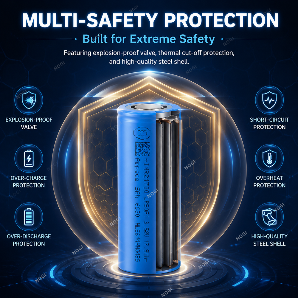 Ampace JP50P1 21700 Cell High Capacity & Ultra High Discharge Power Lithium Ion Cell,NOGIPower ,Ampace JP50P1 21700 Cell High Capacity & Ultra High Discharge Power Lithium Ion Cell