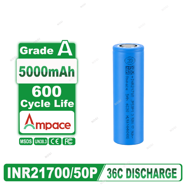 Ampace JP50P1 21700 Cell High Capacity & Ultra High Discharge Power Lithium Ion Cell,NOGIPower ,Ampace JP50P1 21700 Cell High Capacity & Ultra High Discharge Power Lithium Ion Cell