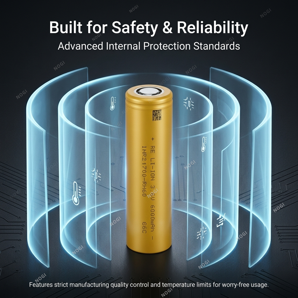 Reliance INR21700-RH60 6000mAh High Energy Density 21700 Lithium Cell with -40℃ -80℃ wide temp.,NOGIPower ,Reliance INR21700-RH60 6000mAh High Energy Density 21700 Lithium Cell with -40℃ -80℃ wide temp.