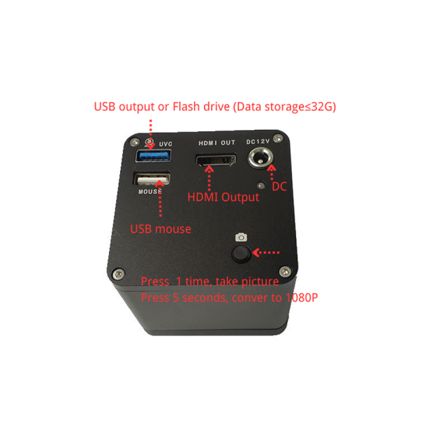 4K 60FPS HDMI Microscope Camera with UVC Output and Adjustable Crosshair System,Phanture,4K 60FPS HDMI Microscope Camera with UVC Output