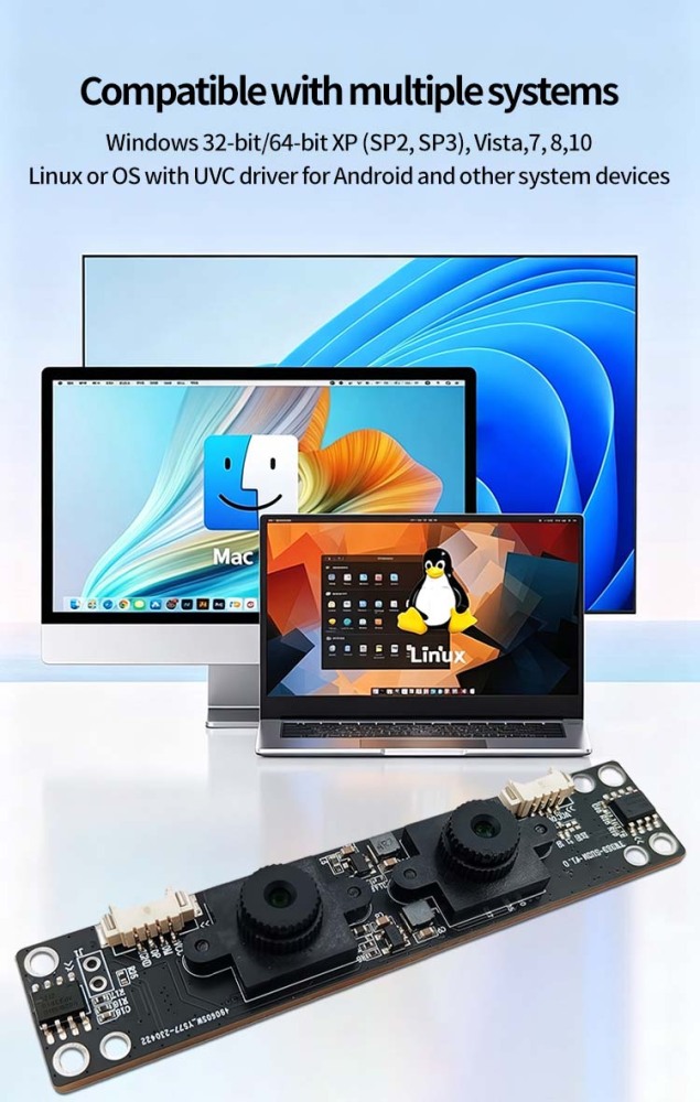 TW437 2MP Dual USB Face Recognition Camera Module | RGB IR Camera Module for Access Control