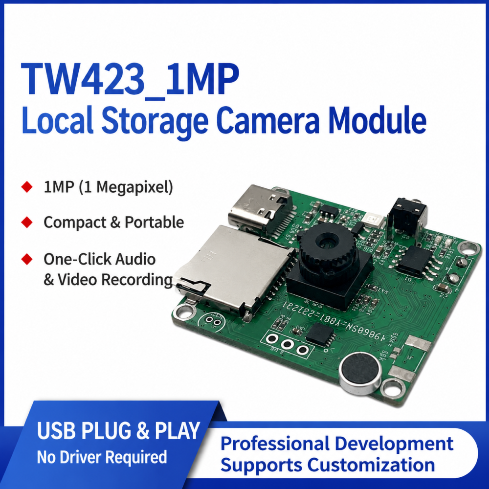 1MP | Compact & Portable | UVC Video Output | One-Touch Audio & Video Recording USB Camera Module