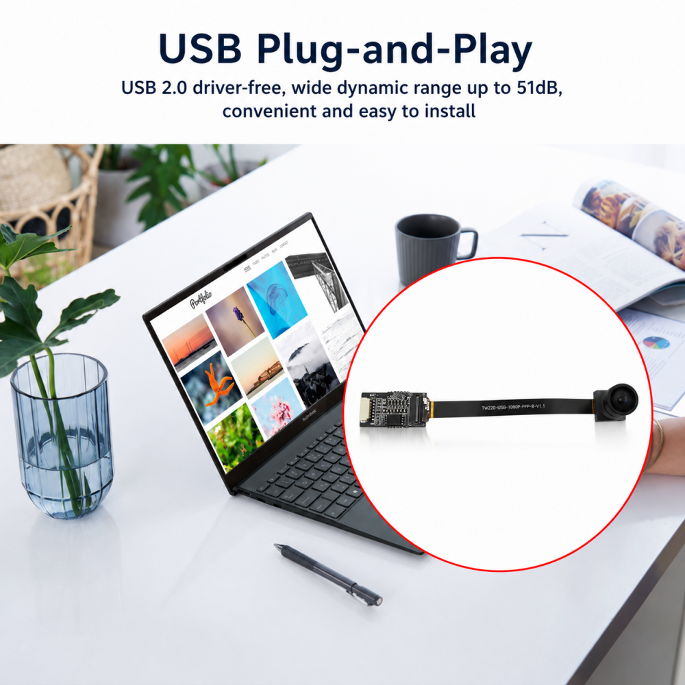 TW220 2MP USB Single-Lens Camera Module | GC2053 1080P Low-Light Camera Module for Embedded Devices